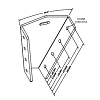 43-430-0 ALUMINUM PROFILE STAIR PART<br>30 DEGREE CONNECTION 45MM X 180MM STAIR STRINGER